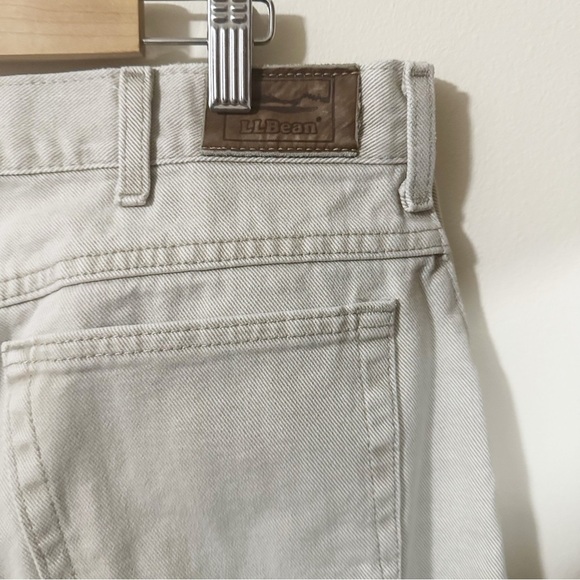 LL Bean Mens Light Tan Color Denim Jeans Size 34 32 - Picture 7 of 10
